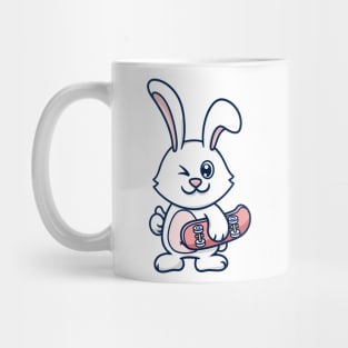 Rabbit holding skateboard Mug